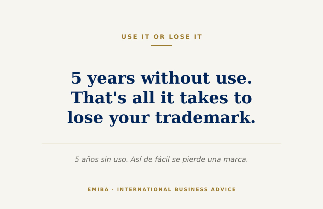 Use it or lose it: 5 años sin uso y tu marca puede caducar